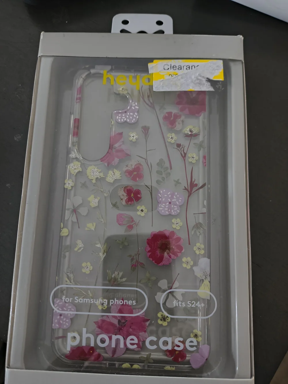 heyday Clear Floral Phone Case with Pink and Cream Accents for Samsung
